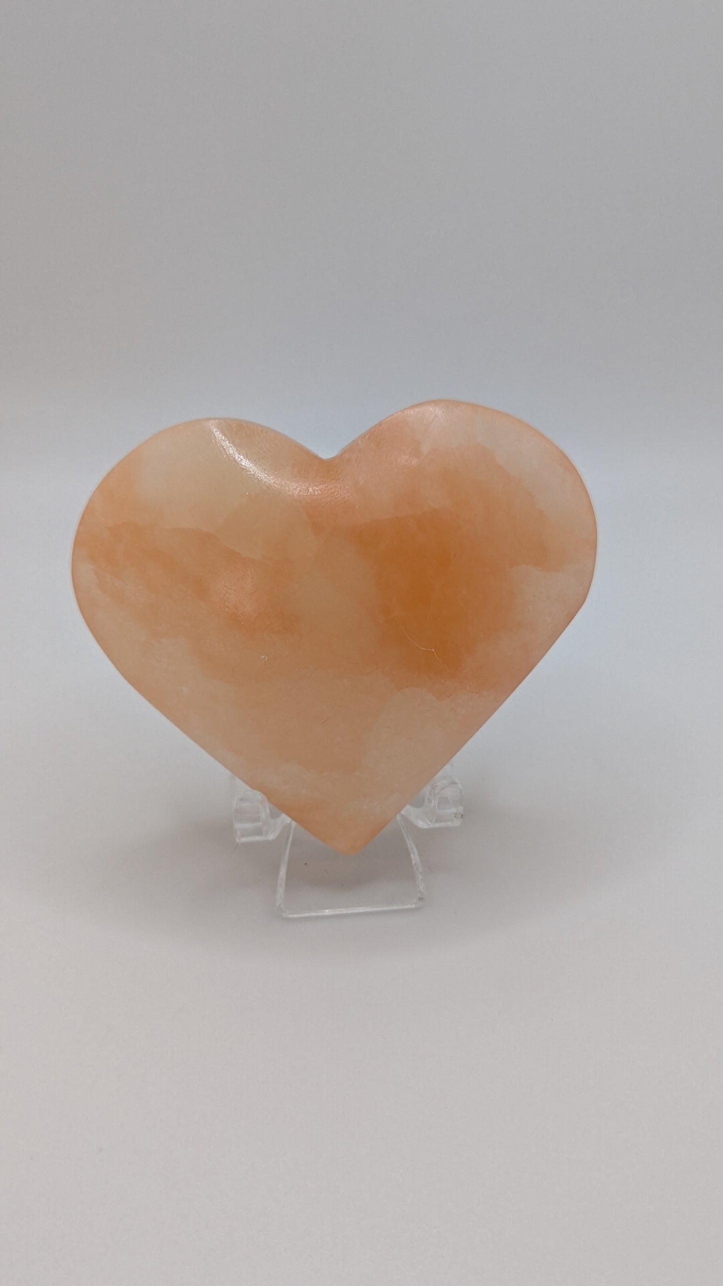 Peach Selenite Heart - PROTECTION, STRENGTH, HEALING