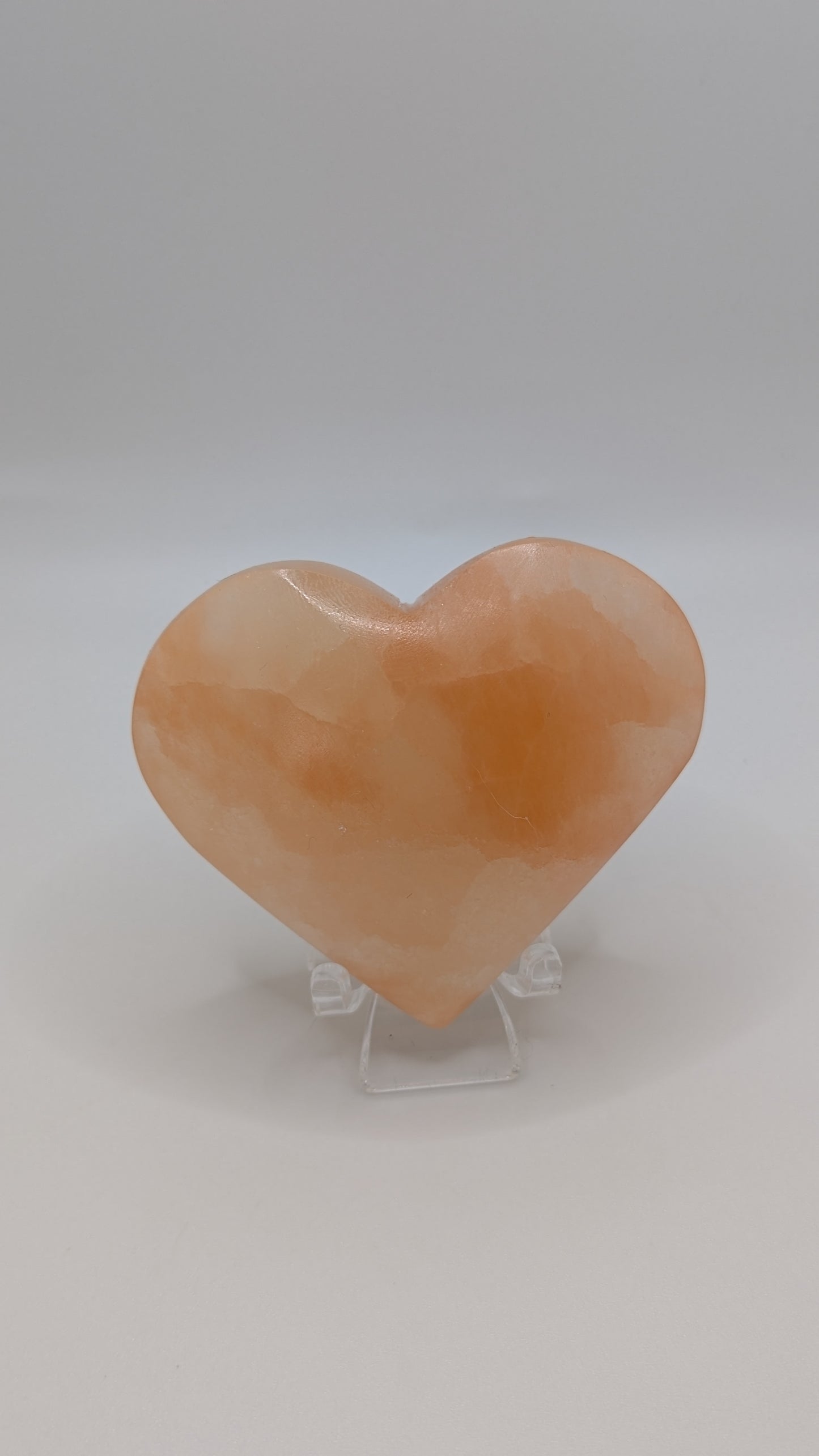 Peach Selenite Heart - PROTECTION, STRENGTH, HEALING