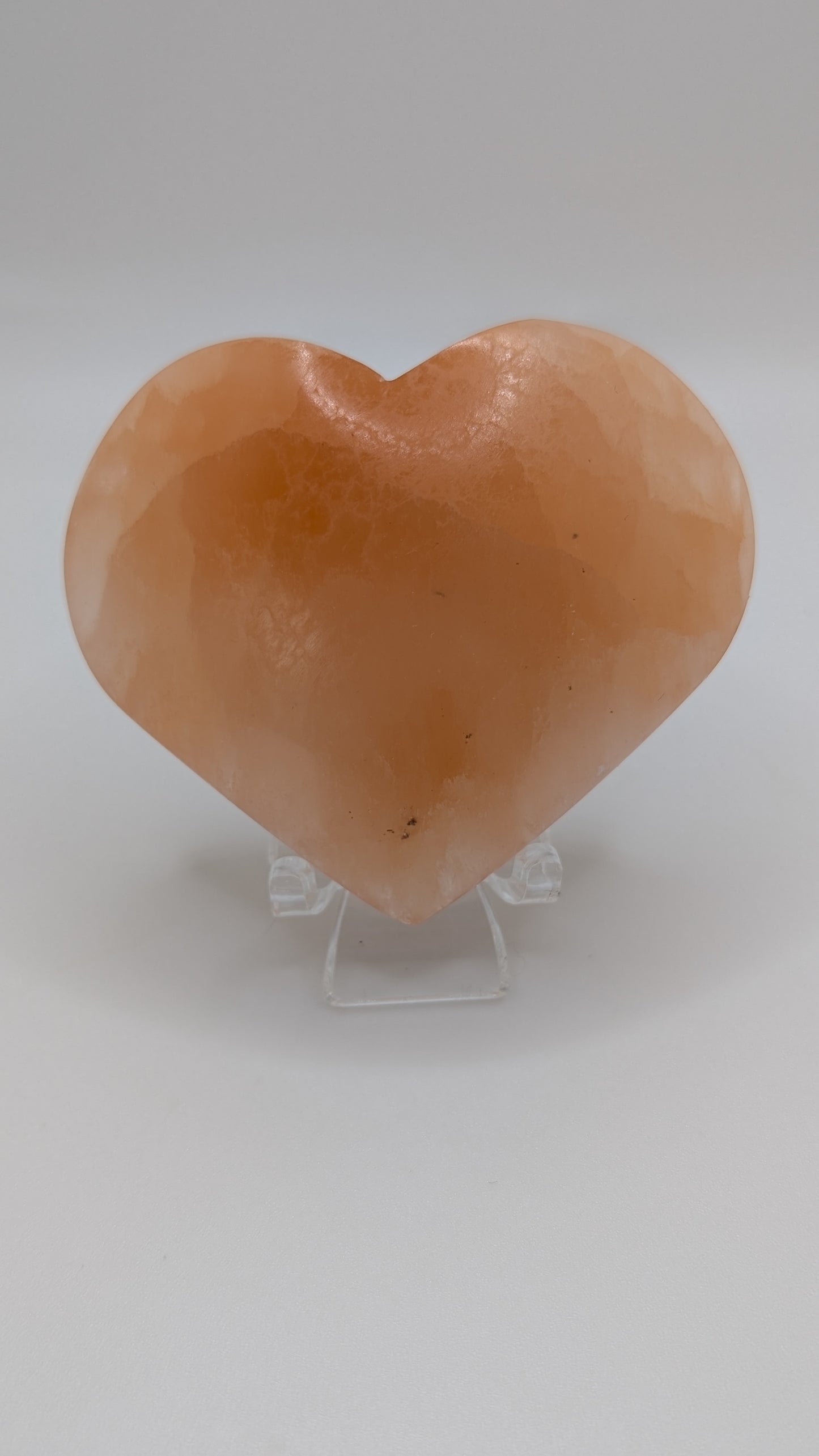 Peach Selenite Heart - PROTECTION, STRENGTH, HEALING