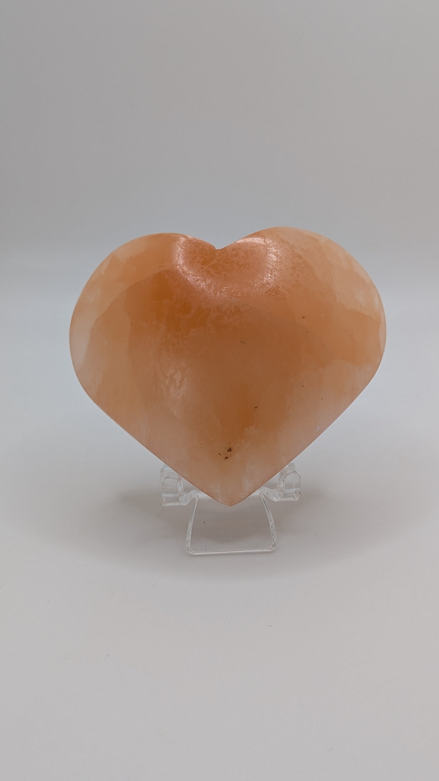 Peach Selenite Heart - PROTECTION, STRENGTH, HEALING