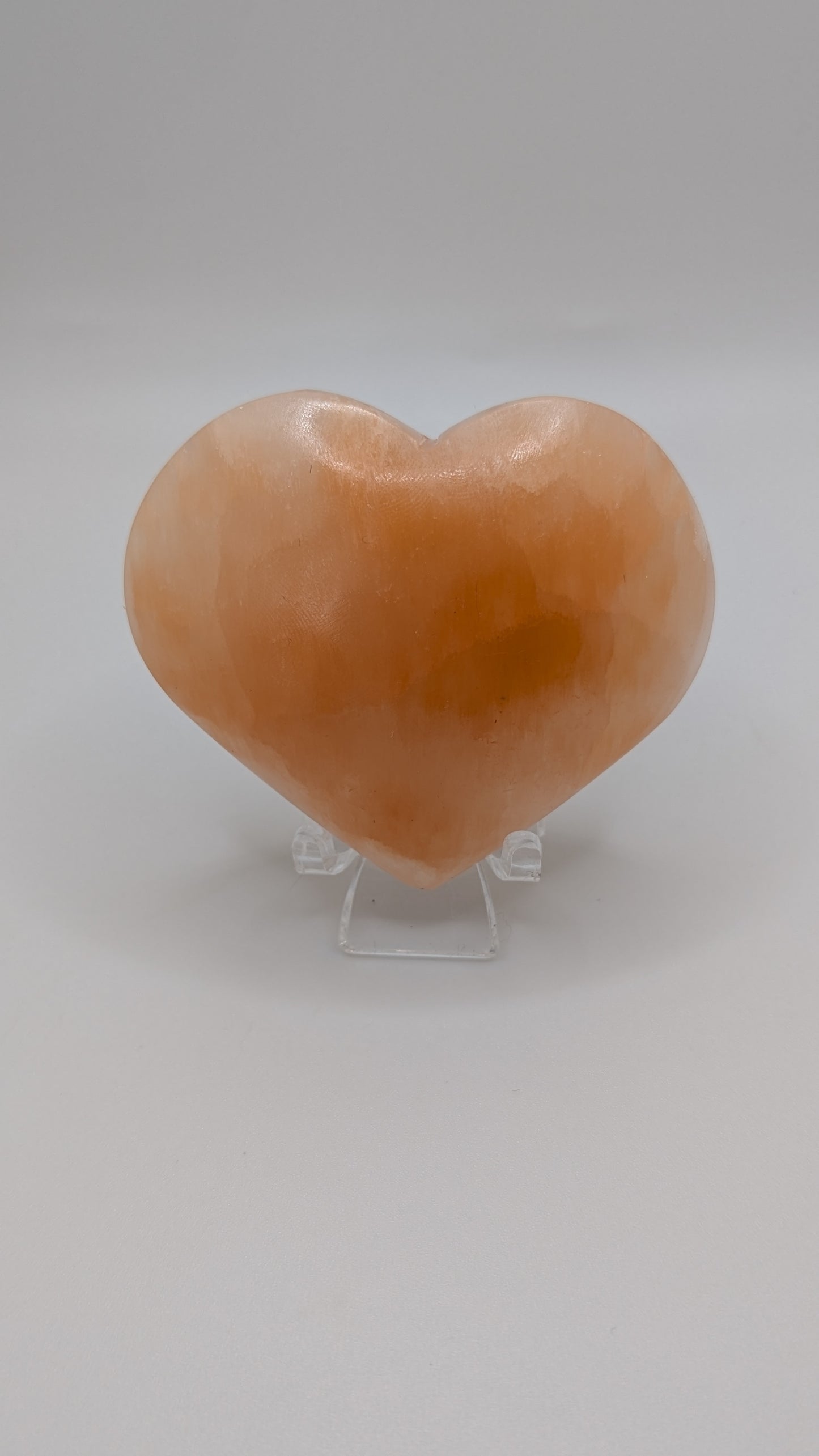 Peach Selenite Heart - PROTECTION, STRENGTH, HEALING