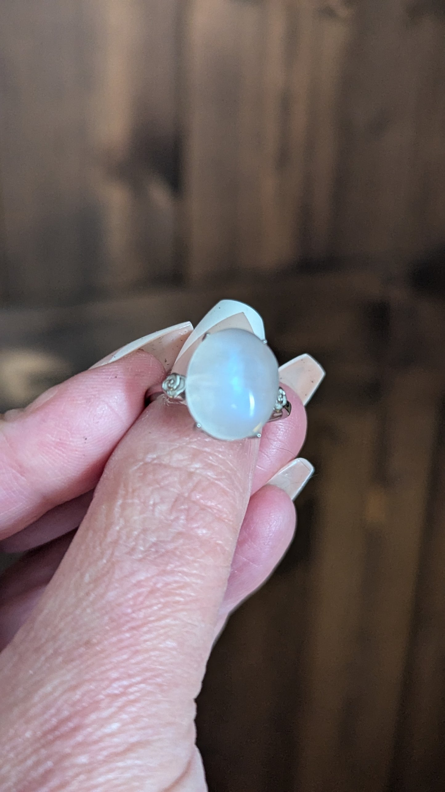 Moonstone Adjustable Ring Sterling Silver - INSPIRATION, INTUITION, BEGINNINGS