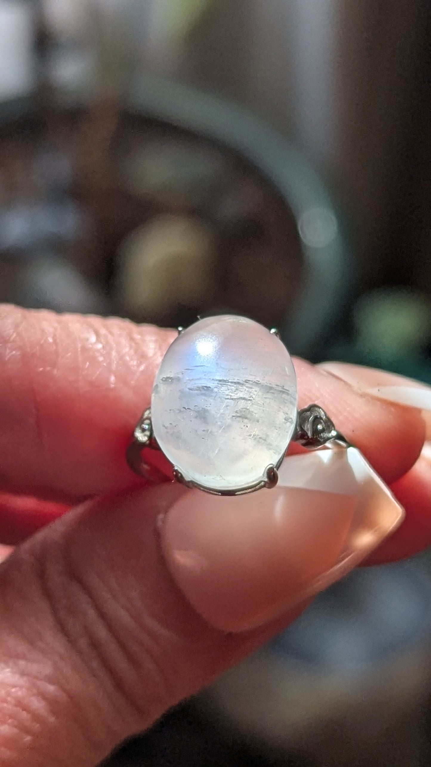 Moonstone Adjustable Ring Sterling Silver - INSPIRATION, INTUITION, BEGINNINGS