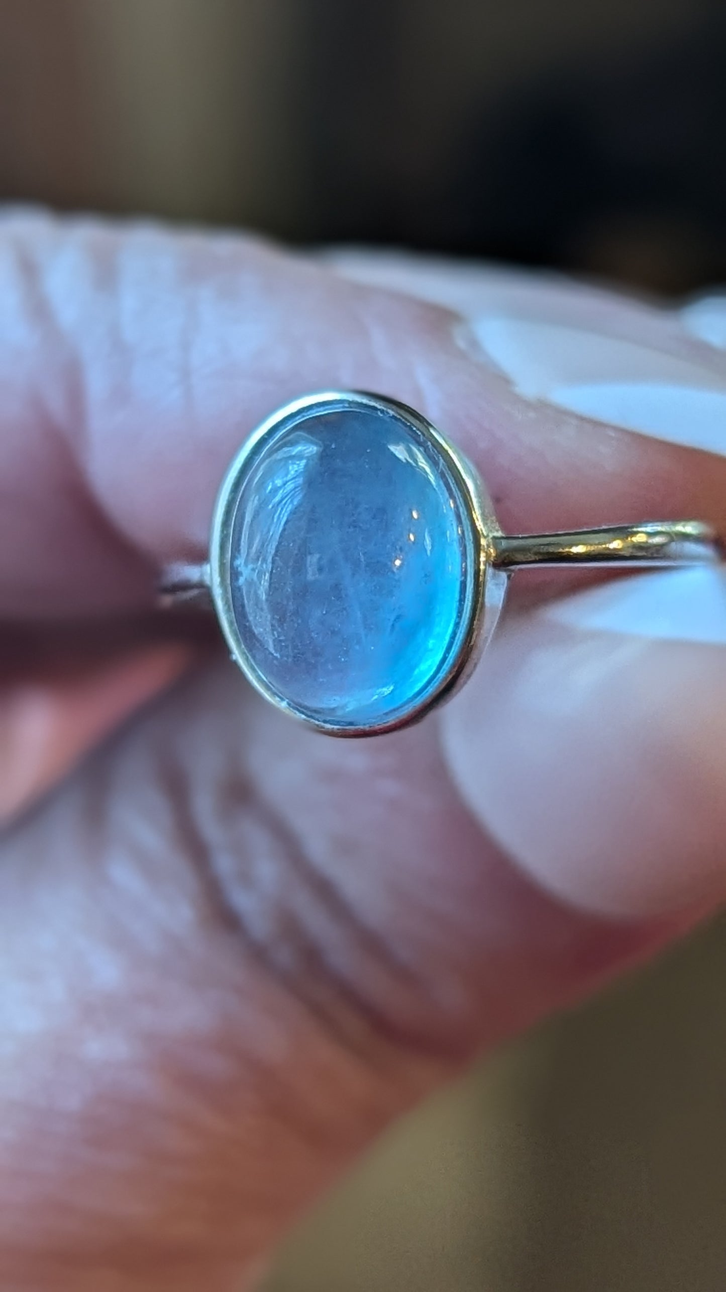 Aquamarine Adjustable Ring - PEACE, INSPIRATION, GROWTH