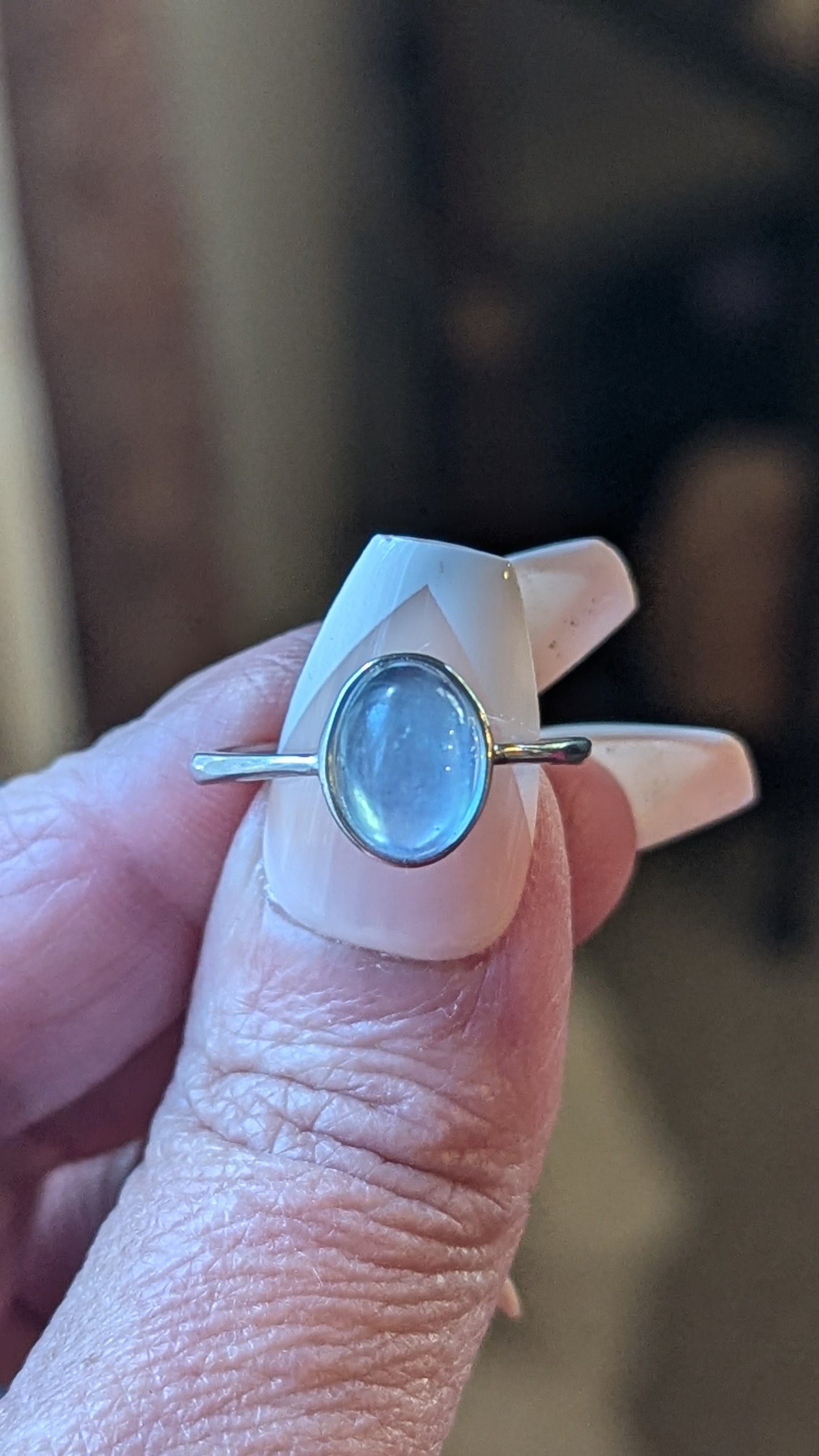 Aquamarine Adjustable Ring Sterling Silver - PEACE, INSPIRATION, GROWTH