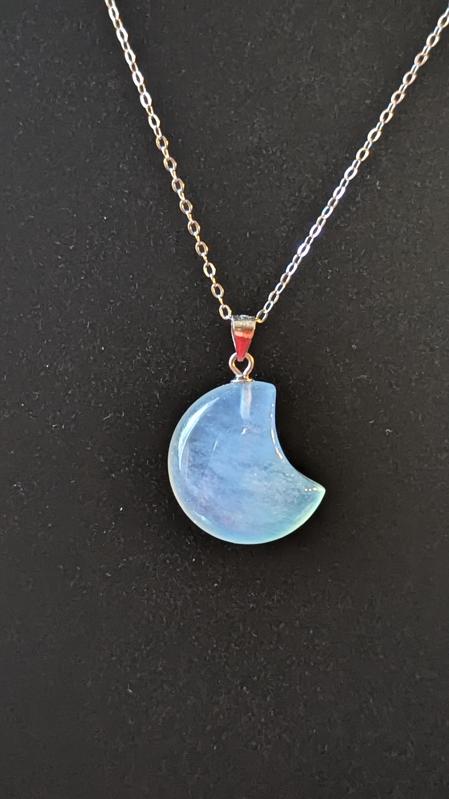 Aquamarine Moon Necklace (Sterling Silver) - PEACE, INSPIRATION, GROWTH