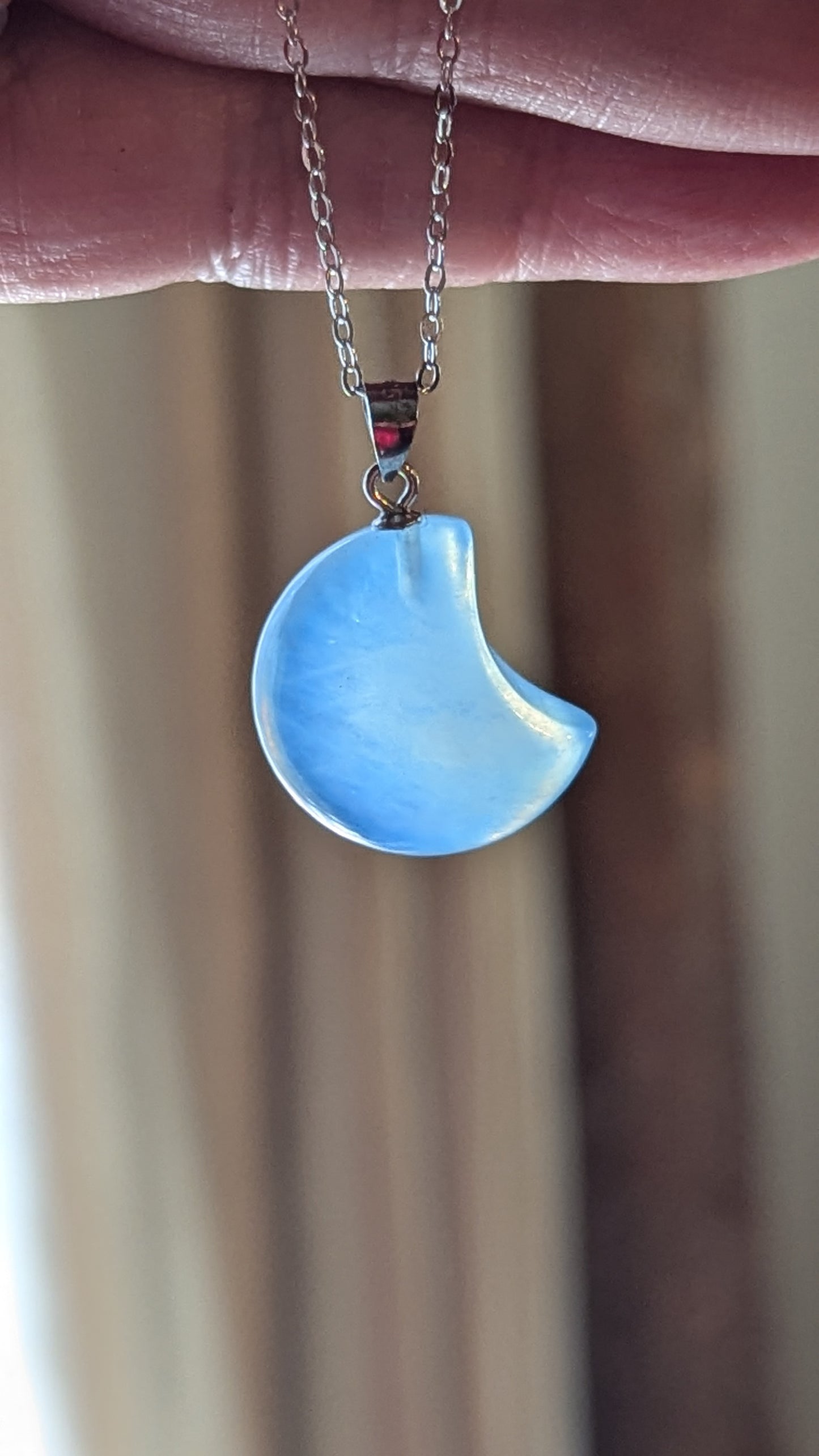 Aquamarine Moon Necklace (Sterling Silver) - PEACE, INSPIRATION, GROWTH