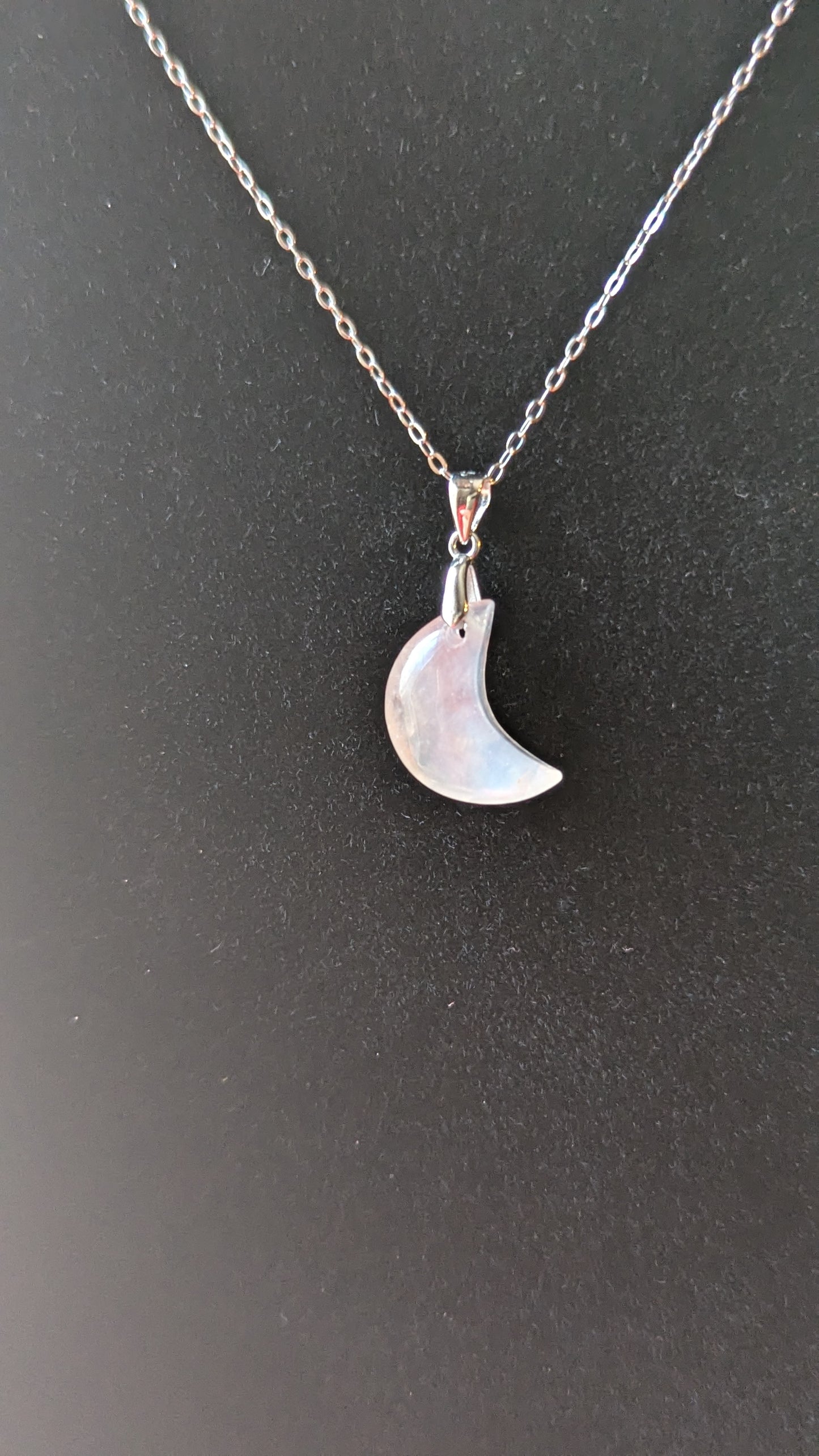 Moonstone Moon Necklace (Sterling Silver)- INSPIRATION, INTUITION, BEGINNINGS