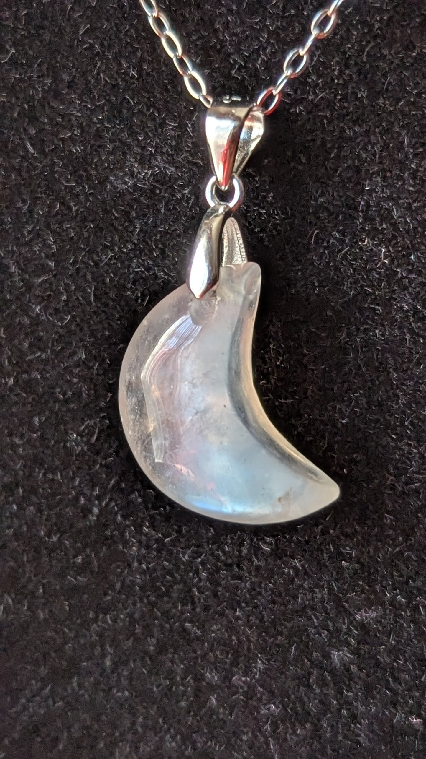 Moonstone Moon Necklace (Sterling Silver)- INSPIRATION, INTUITION, BEGINNINGS