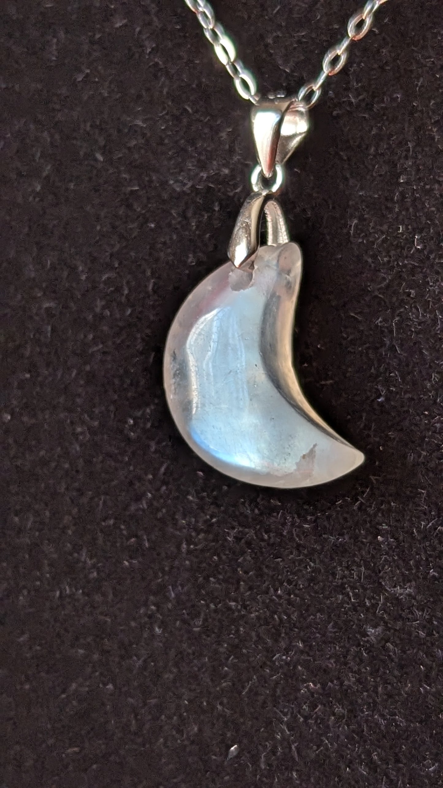 Moonstone Moon Necklace (Sterling Silver)- INSPIRATION, INTUITION, BEGINNINGS