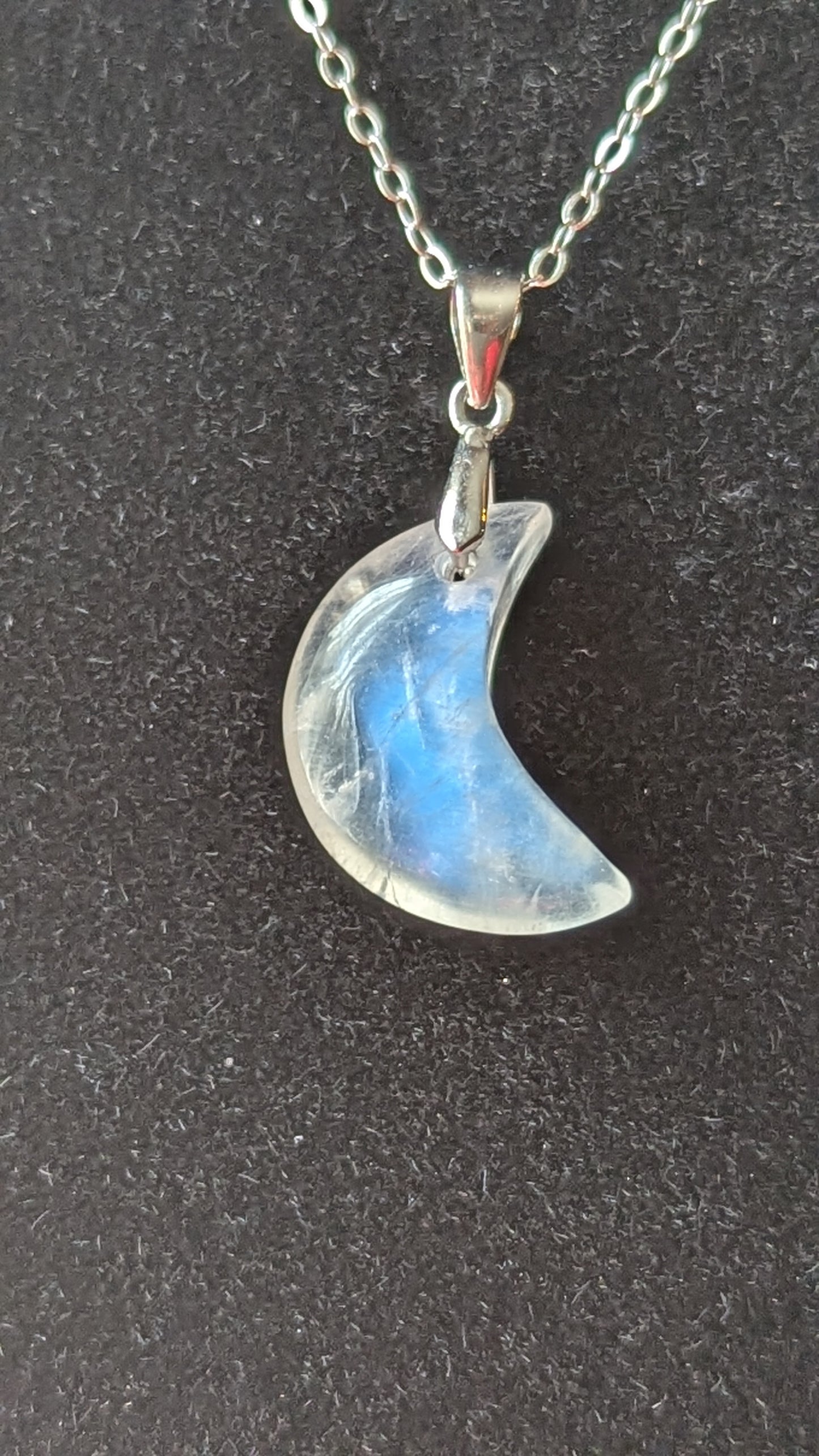 Moonstone Moon Necklace (Sterling Silver)- INSPIRATION, INTUITION, BEGINNINGS