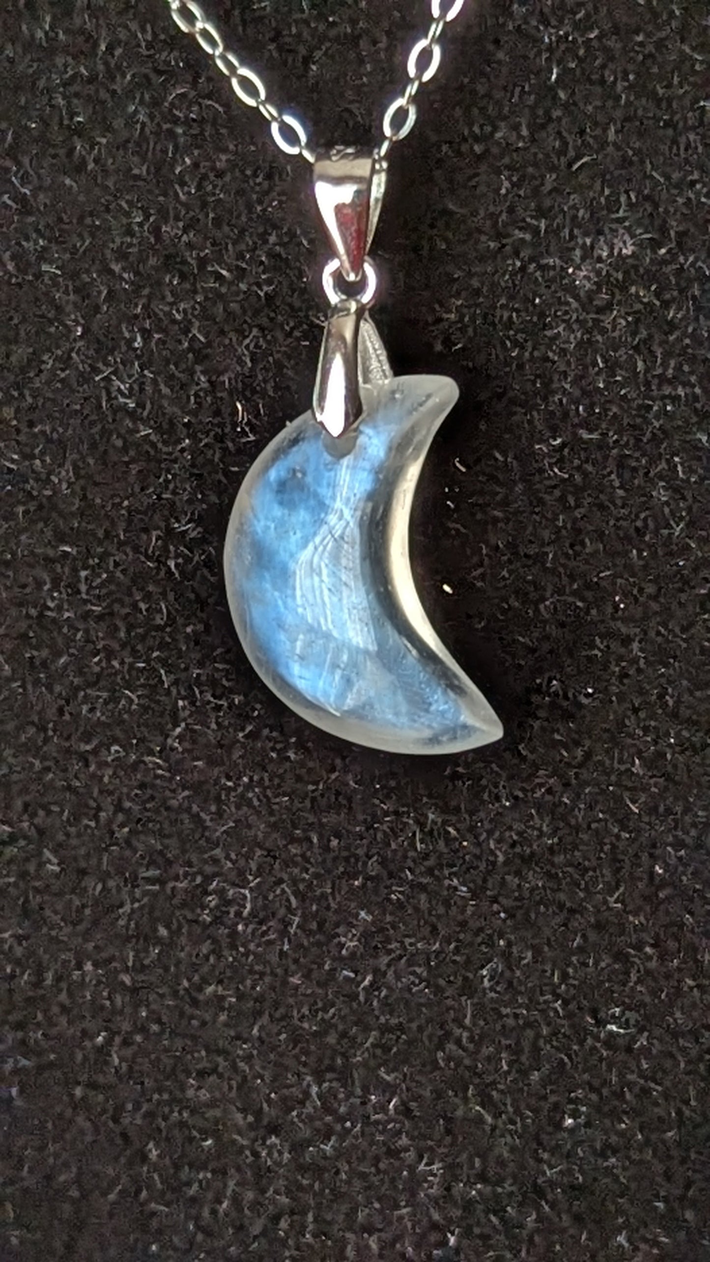 Moonstone Moon Necklace (Sterling Silver) - INSPIRATION, INTUITION, BEGINNINGS