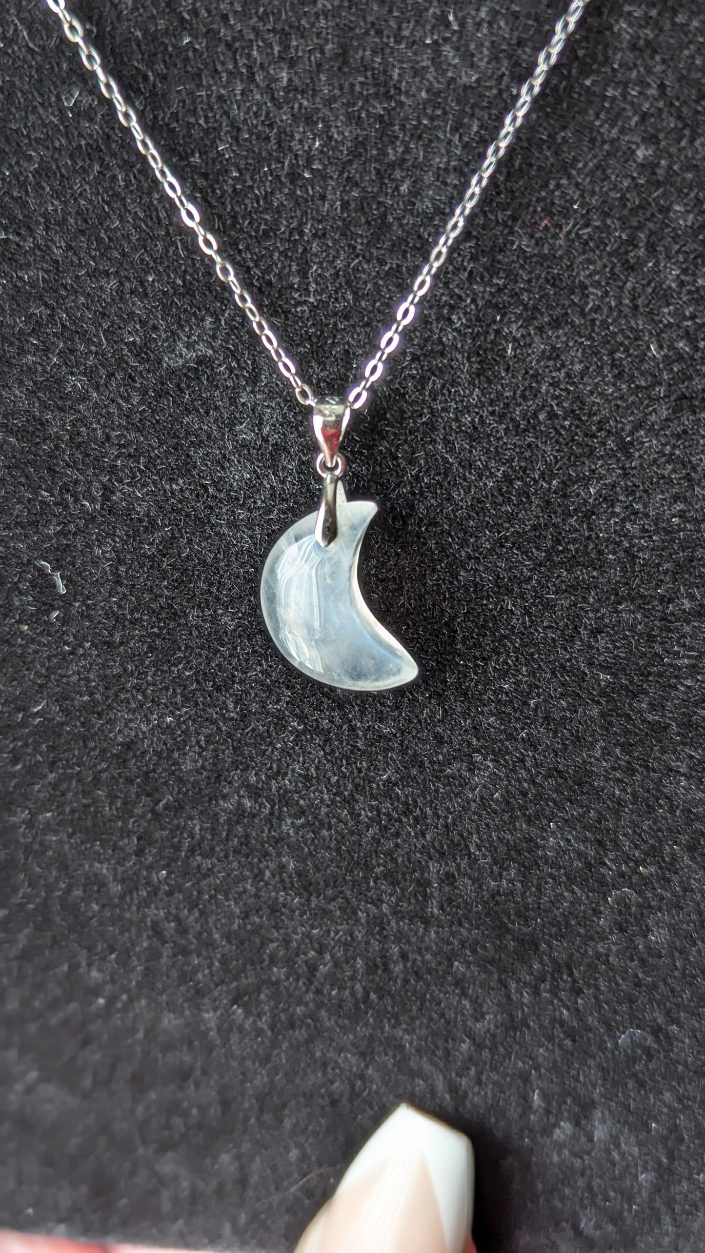 Moonstone Moon Necklace (Sterling Silver)- INSPIRATION, INTUITION, BEGINNINGS