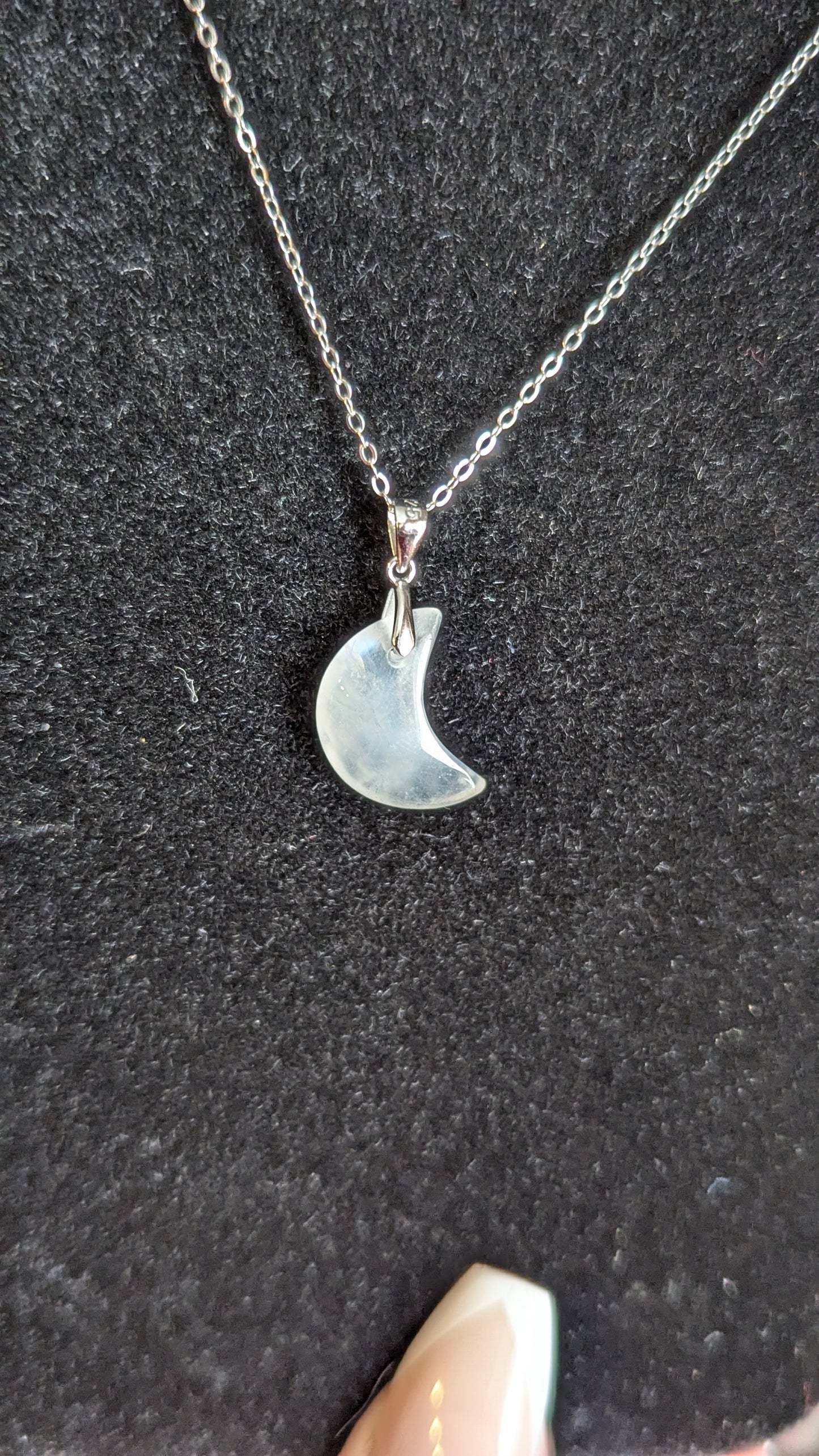 Moonstone Moon Necklace (Sterling Silver)- INSPIRATION, INTUITION, BEGINNINGS