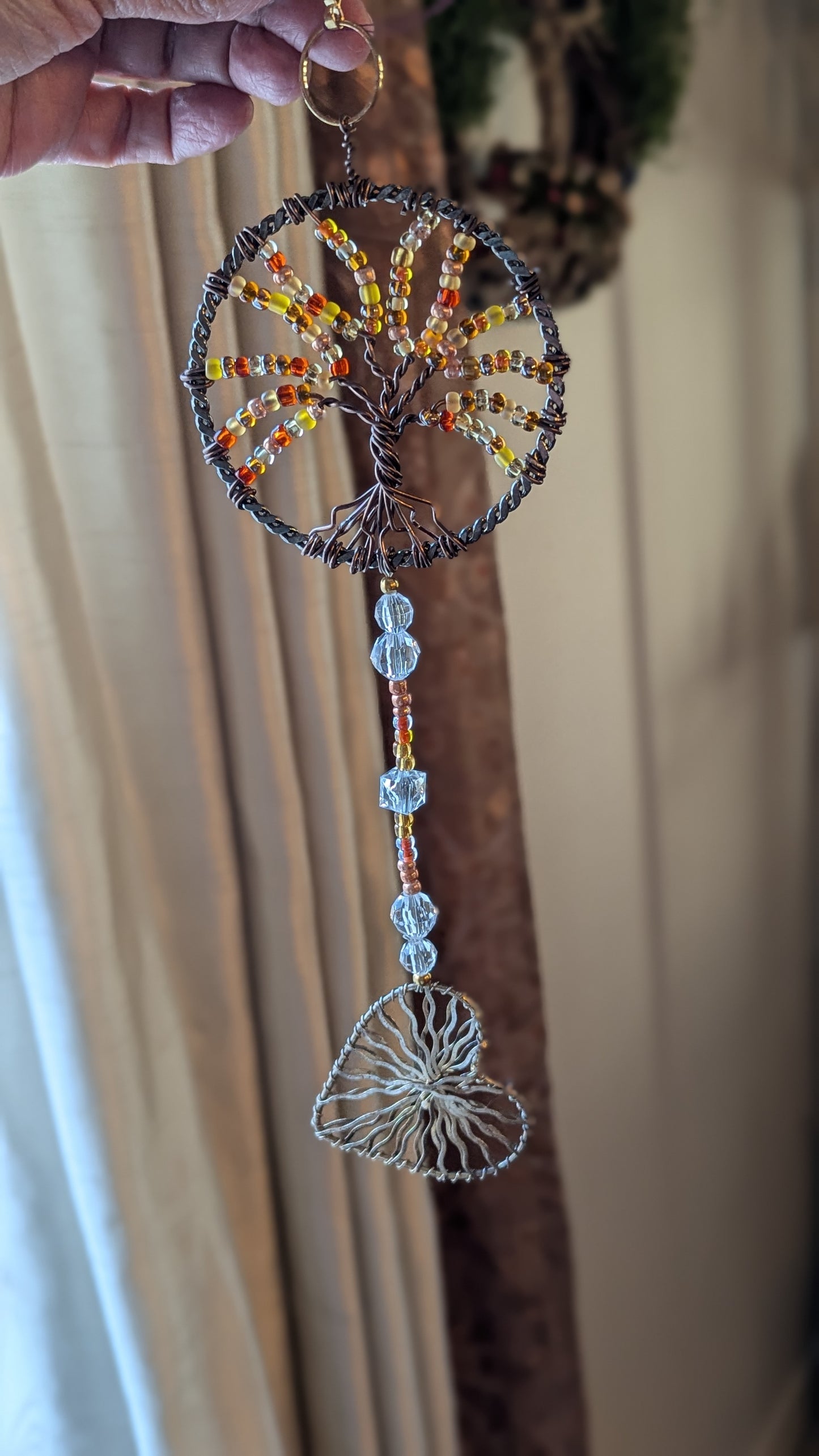 Suncatcher (Tree of Life) - Glass Beads and Copper