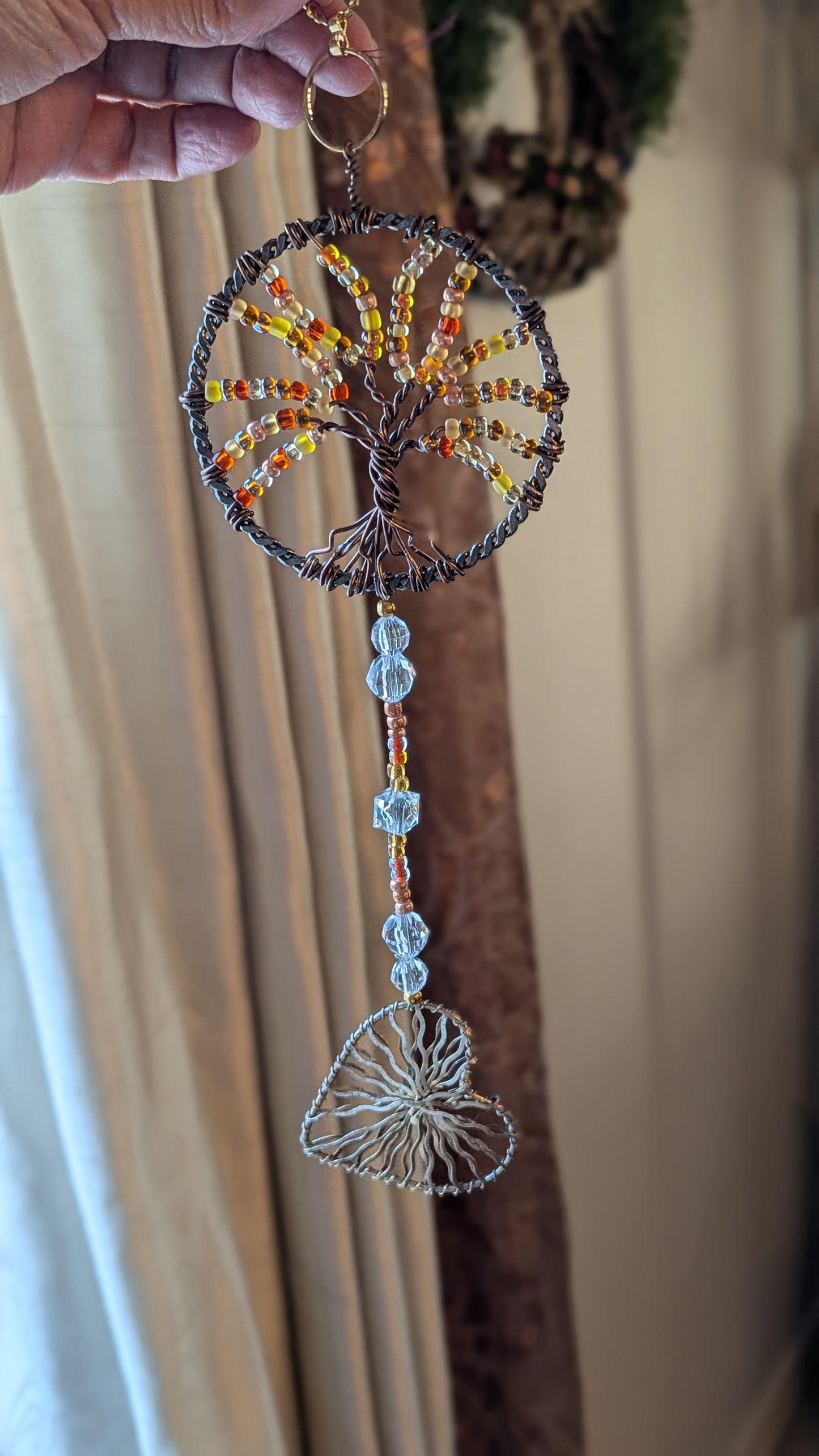 Suncatcher (Tree of Life) - Glass Beads and Copper