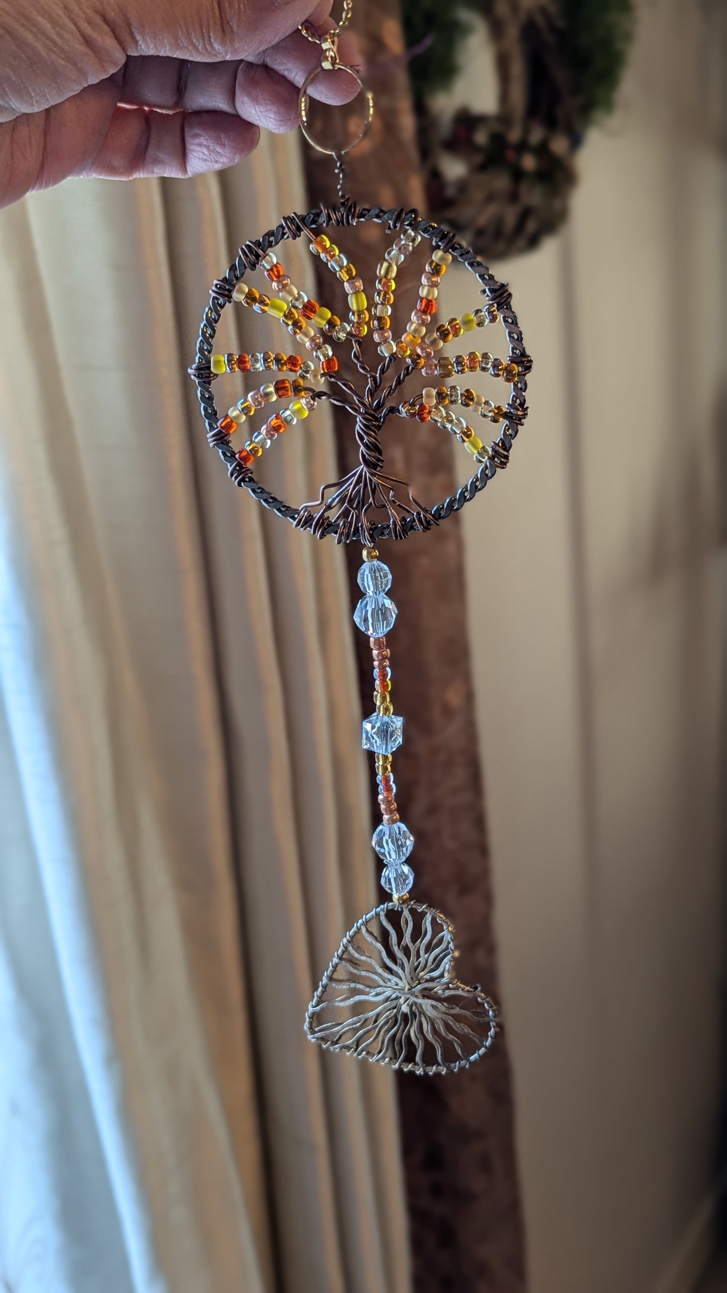 Suncatcher (Tree of Life) - Glass Beads and Copper