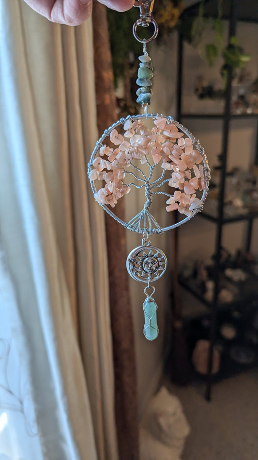 Suncatcher (Tree of Life) - Peach Moonstone