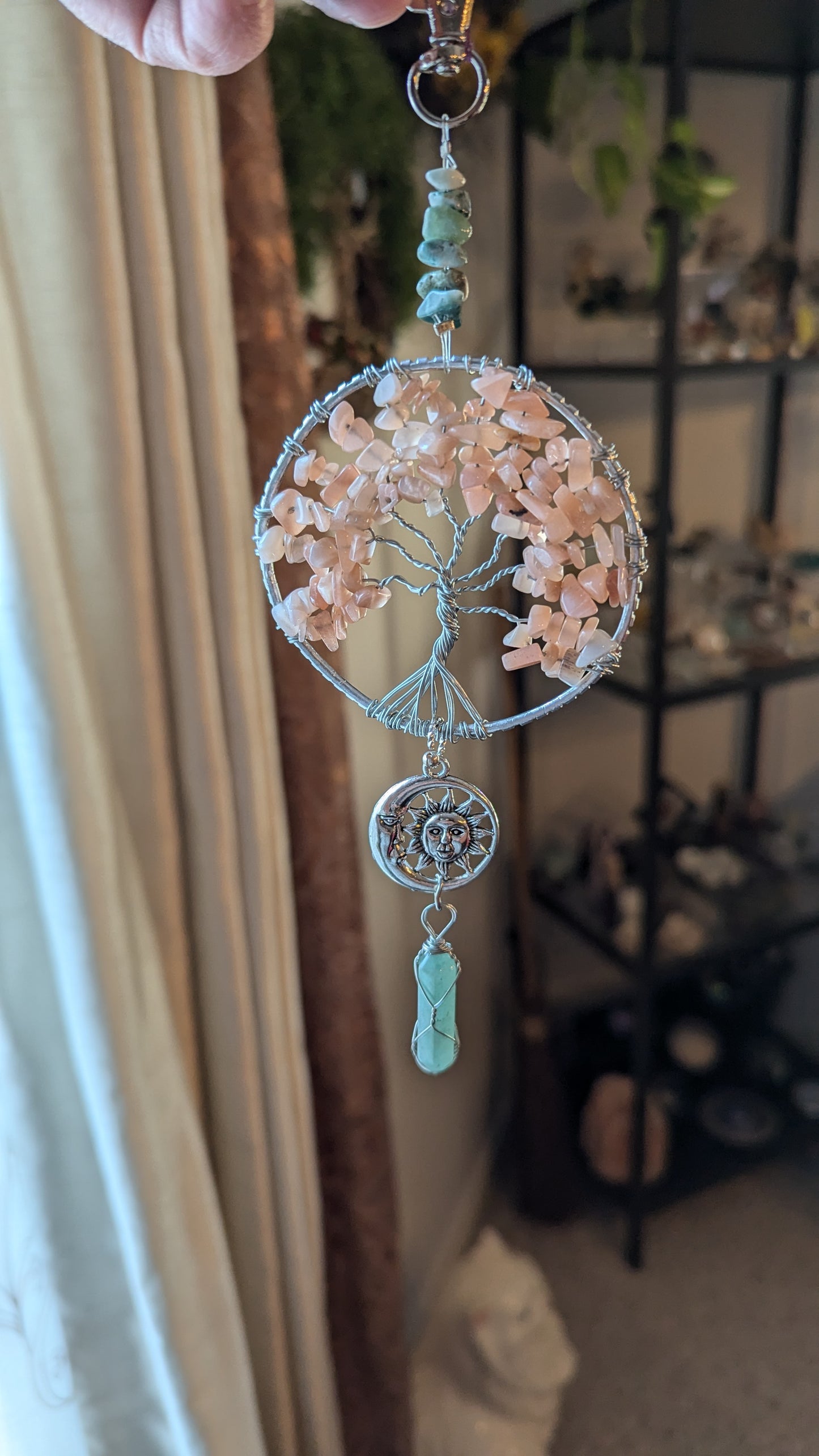 Suncatcher (Tree of Life) - Peach Moonstone