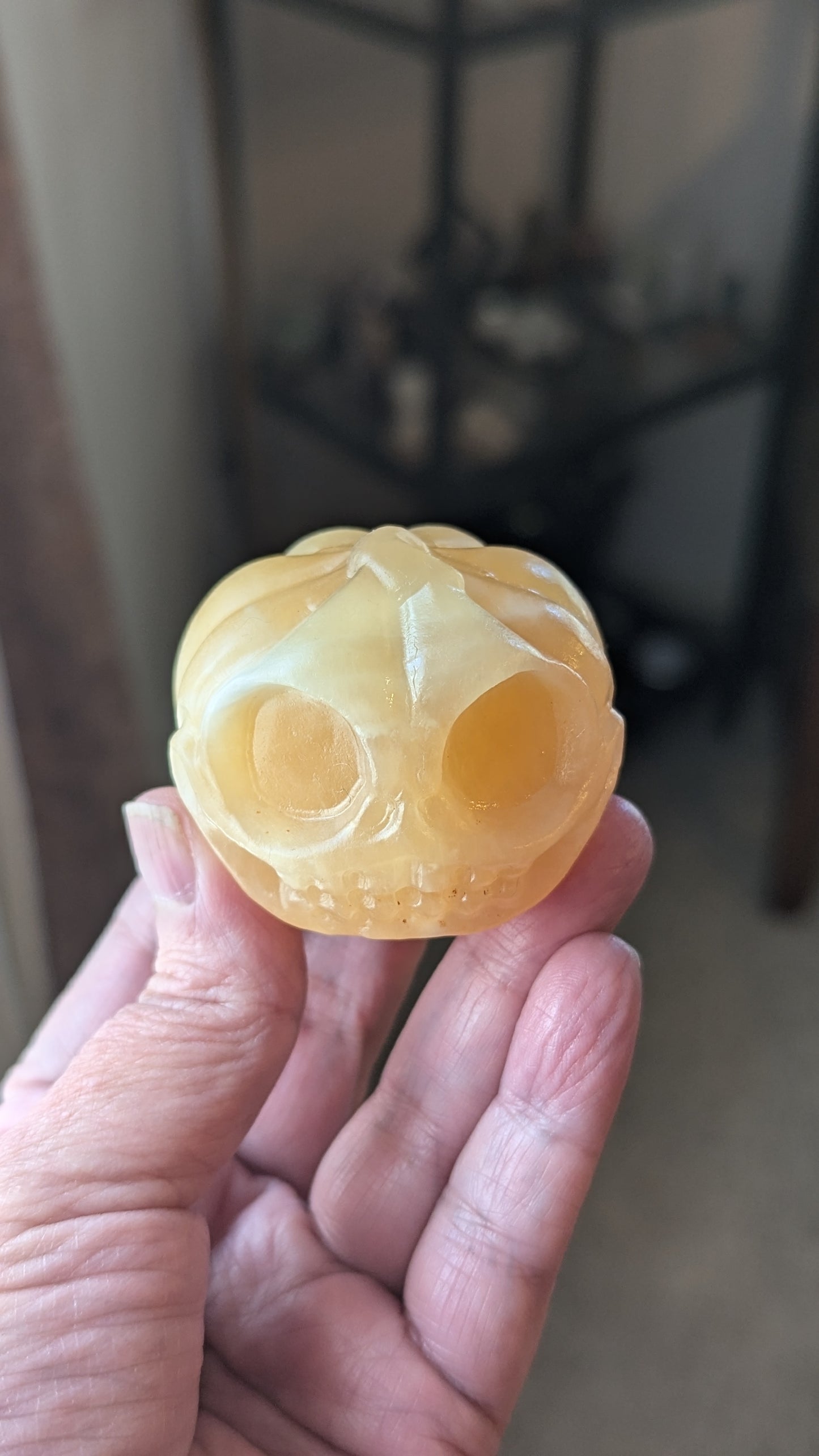 Pumpkin Head (Orange Calcite) - EMPOWERMENT, CONFIDENCE, HARMONY