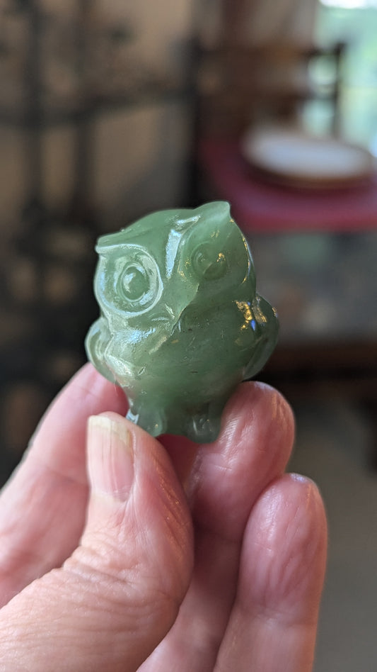 Owl (Green Aventurine) - HEALING, ABUNDANCE, GROWTH