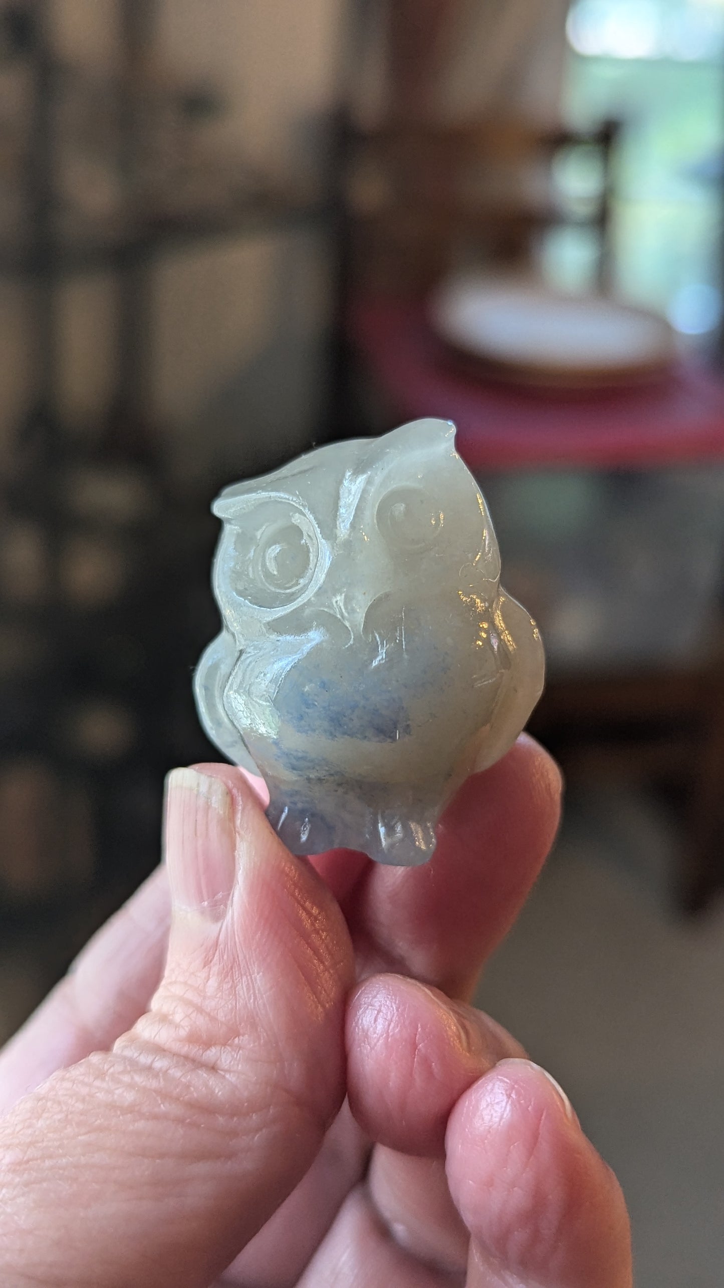 Owl (Blue Aventurine) - OPPORTUNITY, BALANCE. EVOLUTION