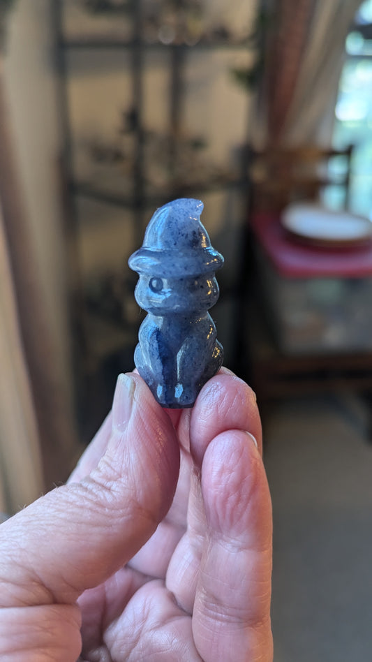 Witch Cat (Blue Aventurine) - OPPORTUNITY, BALANCE. EVOLUTION