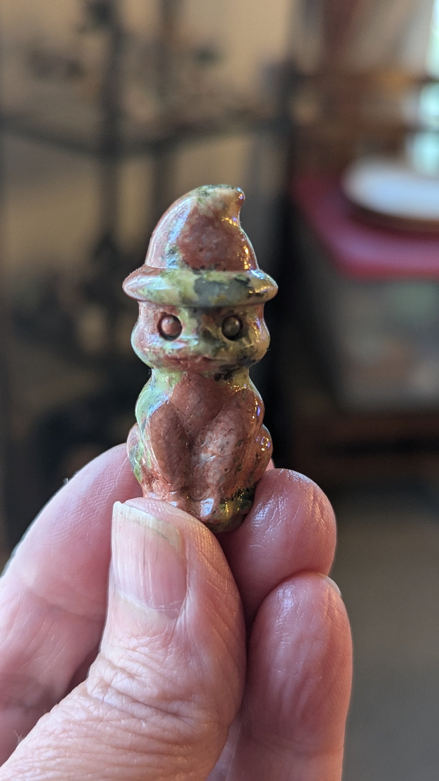 Witch Cat (Unakite) - SPIRITUALITY, VISION, EMOTIONAL BALANCE