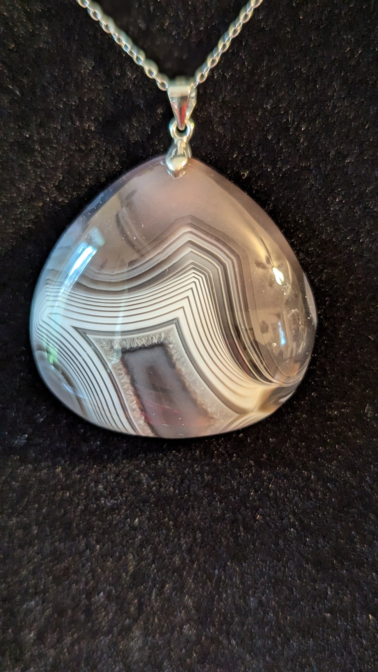 Agate Necklace (Sterling Silver) - COURAGE, STRENGTH, PROTECTION