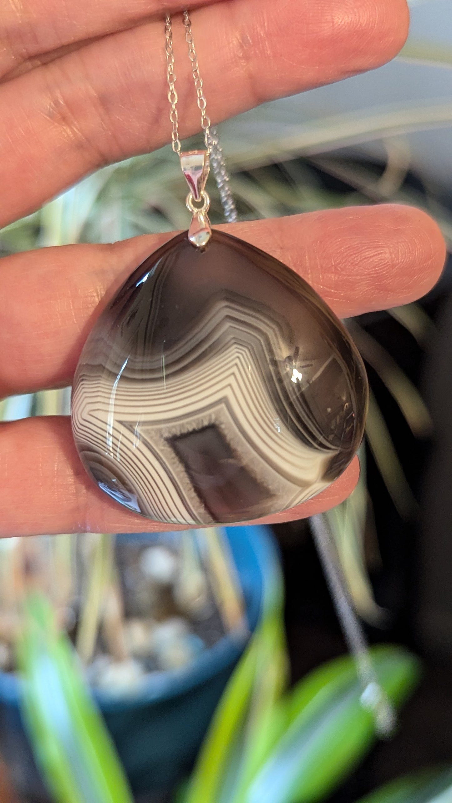 Agate Necklace (Sterling Silver) - COURAGE, STRENGTH, PROTECTION