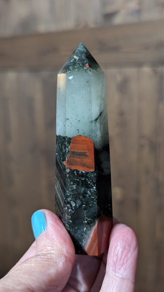 African Bloodstone Energy Tower - ALIGNMENT, PURIFCATION, GOOD FORTUNE