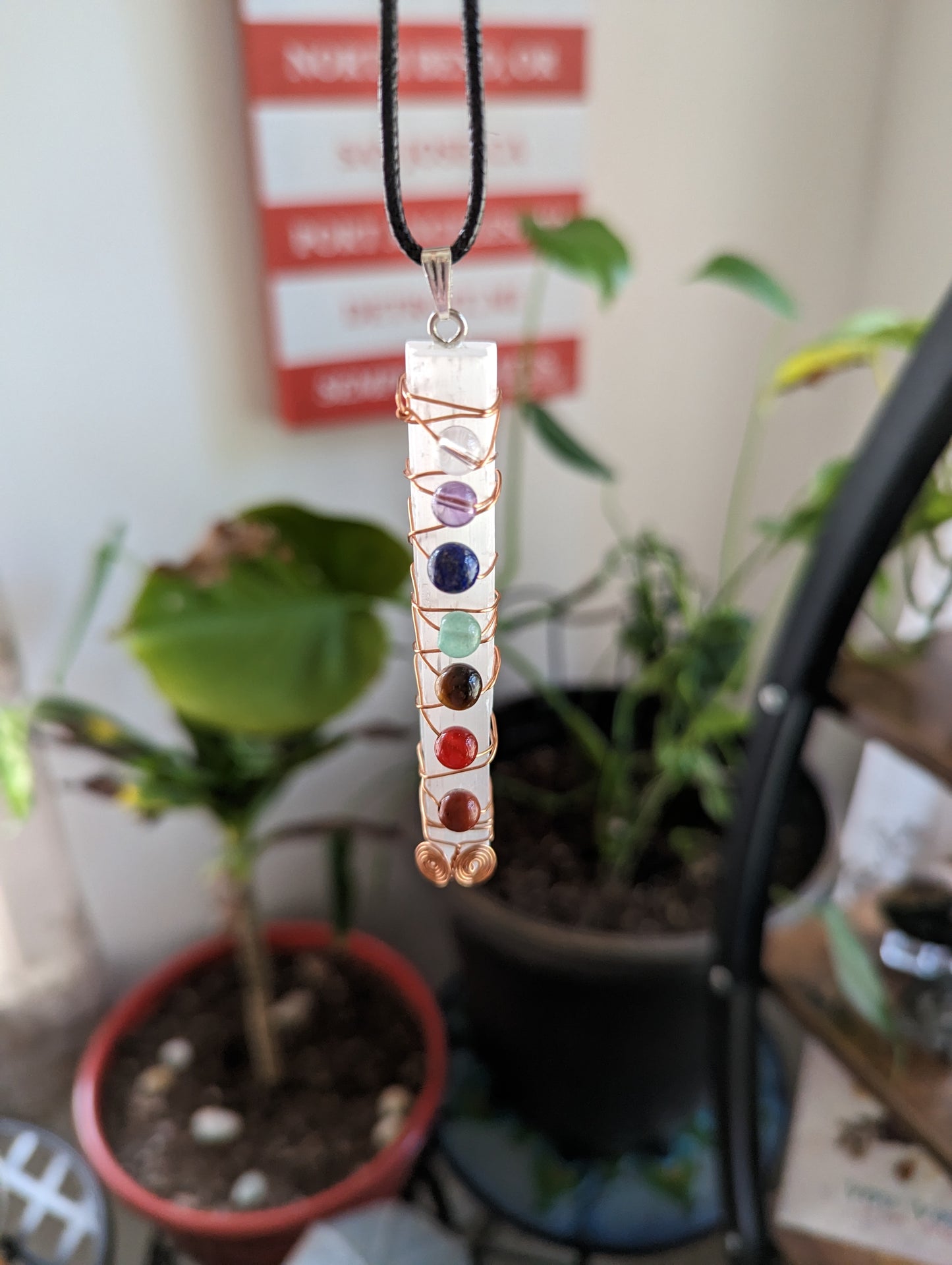 Chakra Satin Spar Bead Necklace