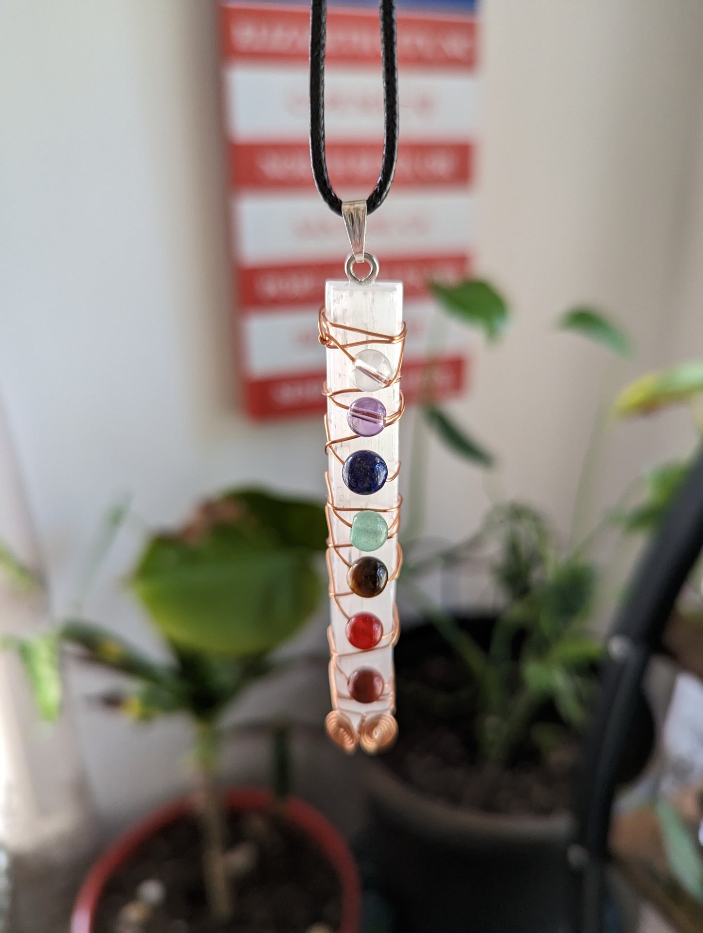 Chakra Satin Spar Bead Necklace