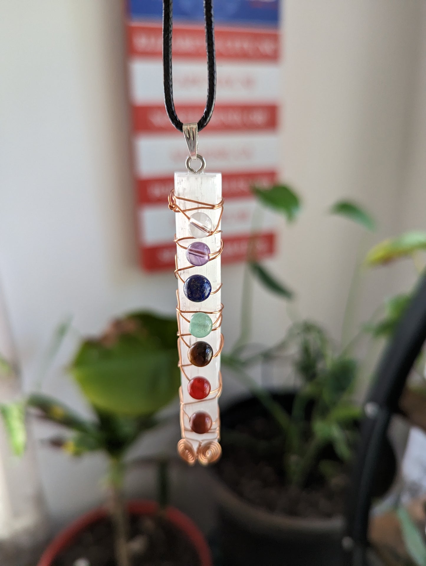 Chakra Satin Spar Bead Necklace