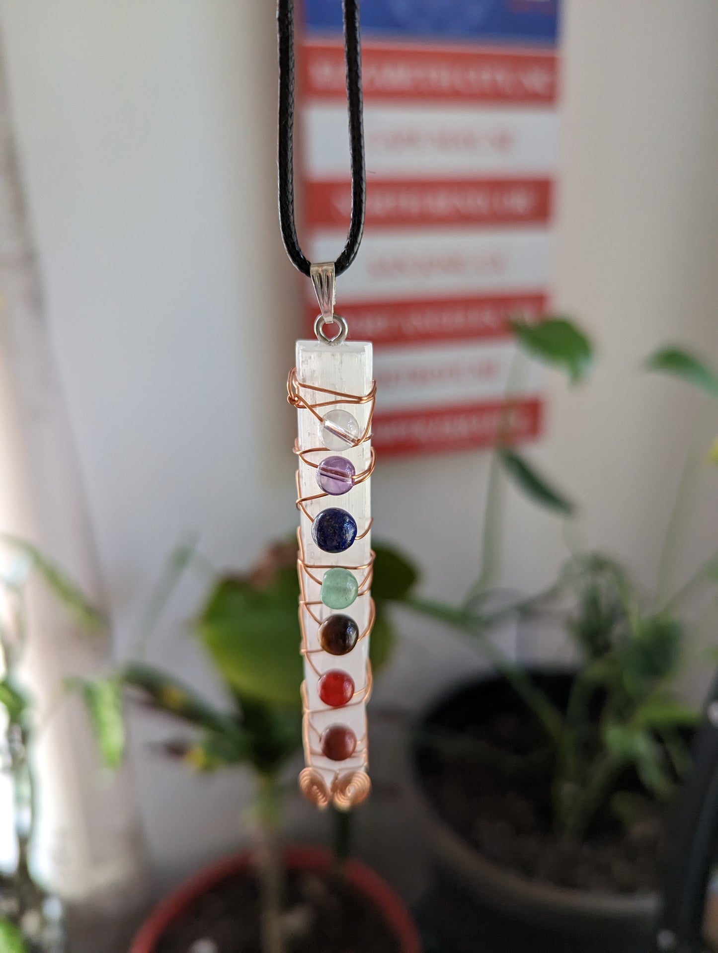 Chakra Satin Spar Bead Necklace