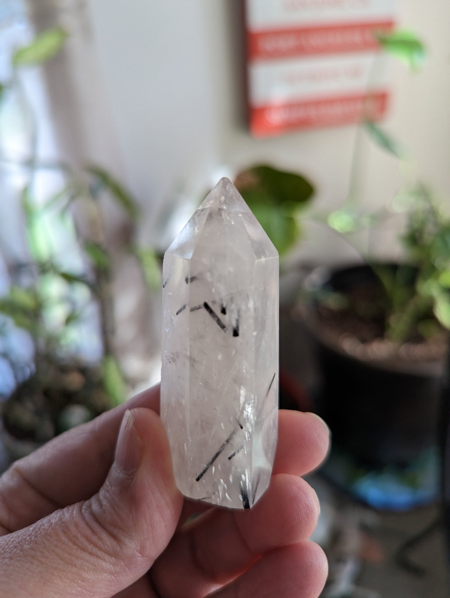 Tourmaline in Quartz Energy Tower - BALANCE, PROTECTION, LUCK