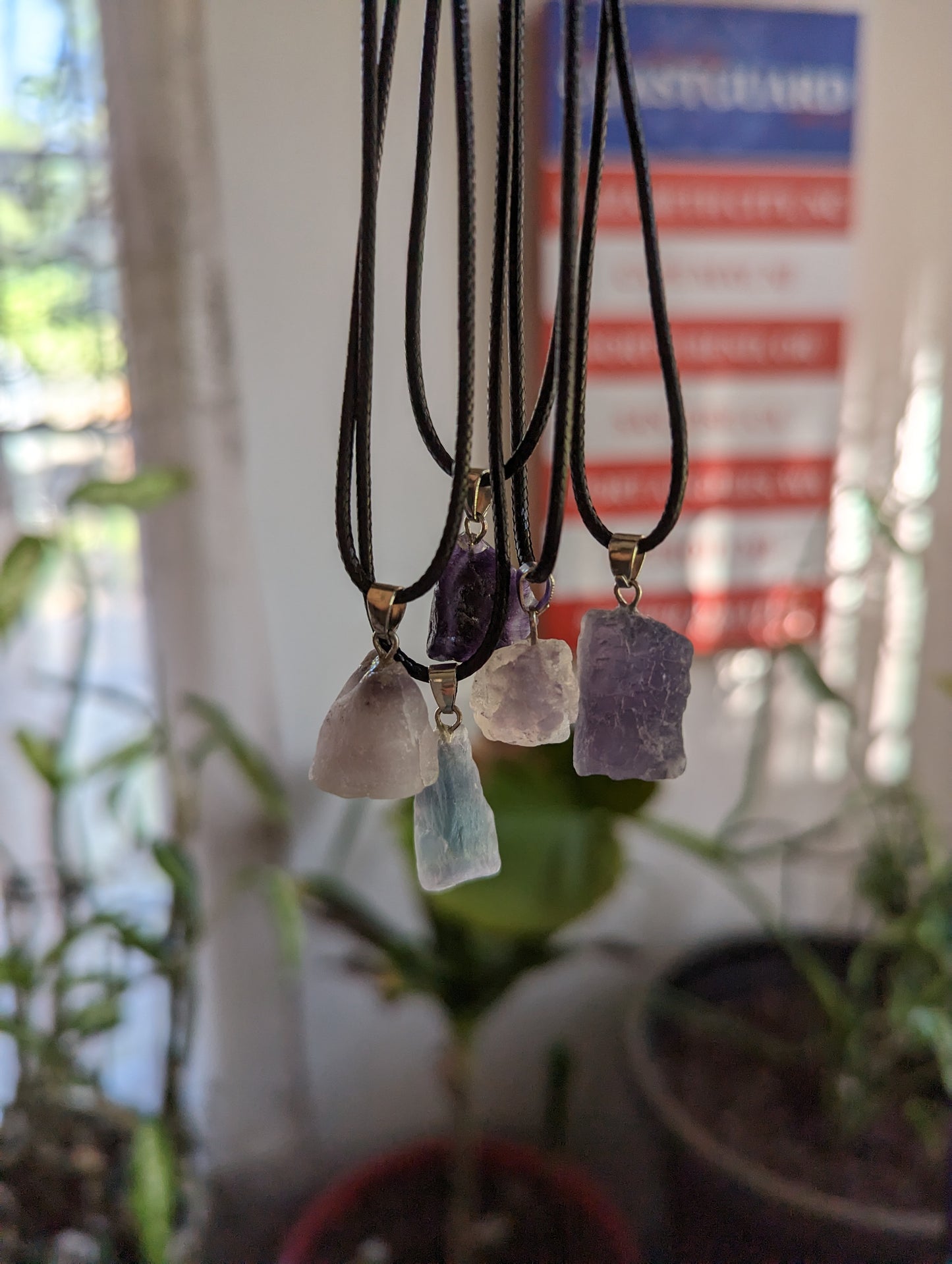 Fluorite Raw Necklace - GROWTH, RE-ENERGIZE- HEALING