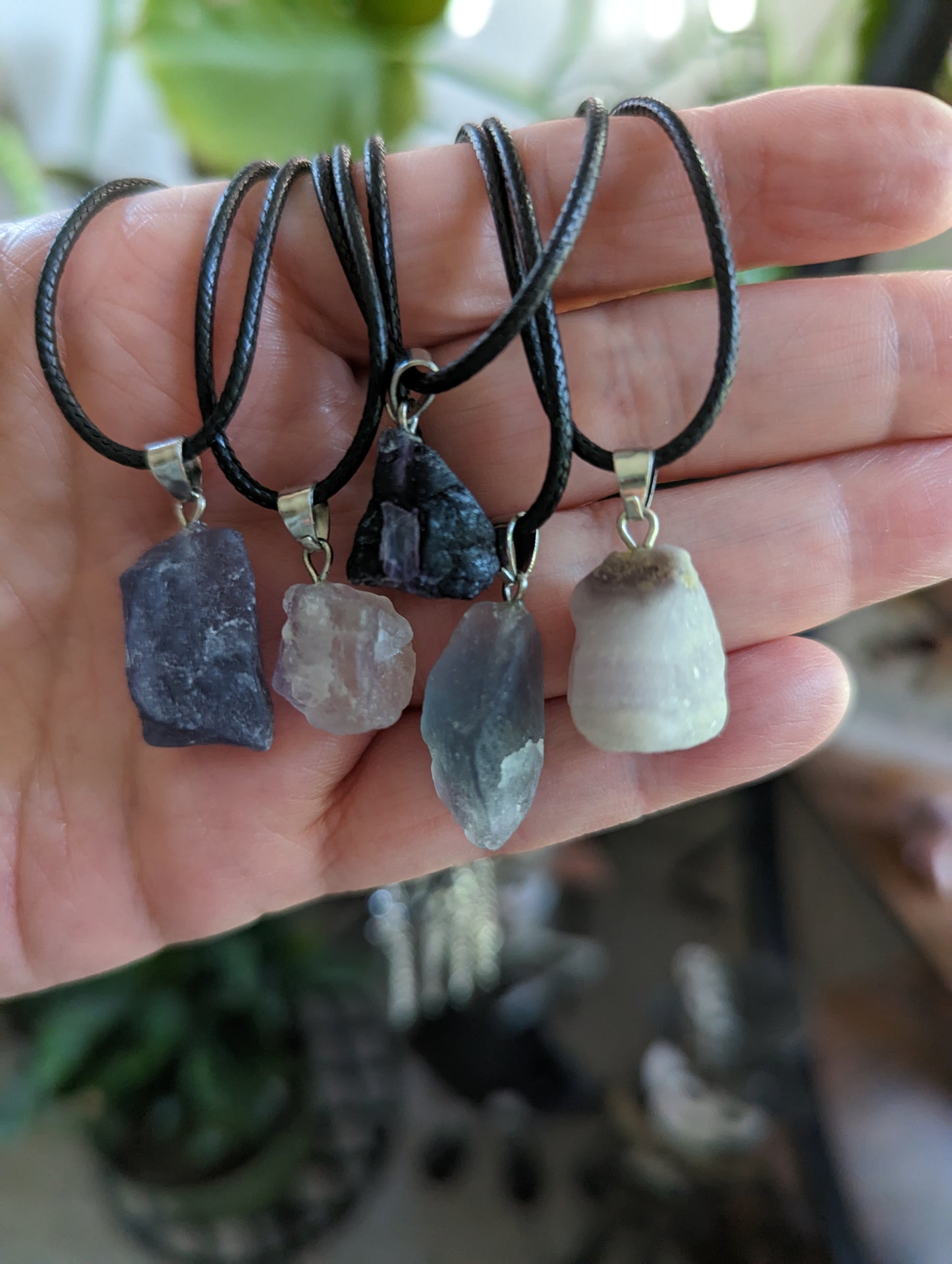 Fluorite Raw Necklace - GROWTH, RE-ENERGIZE- HEALING