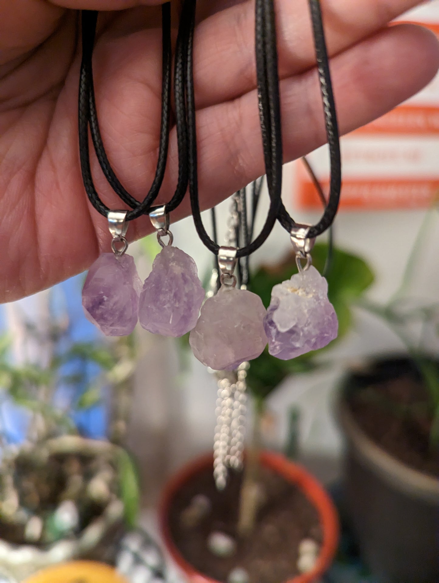 Amethyst (raw) necklace - WISDOM, SPIRITUALITY, CALMING