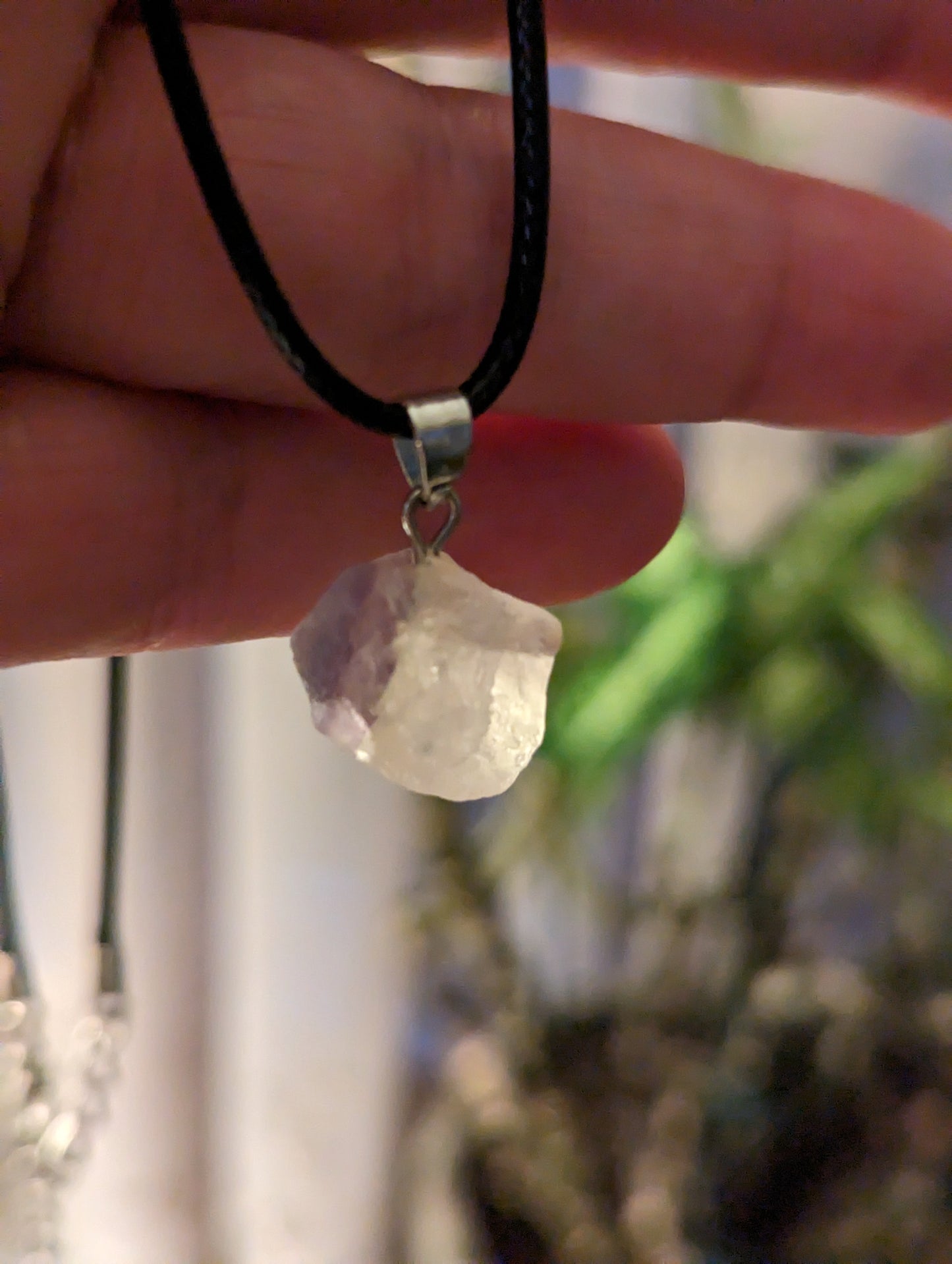 Fluorite Raw Necklace - GROWTH, RE-ENERGIZE- HEALING