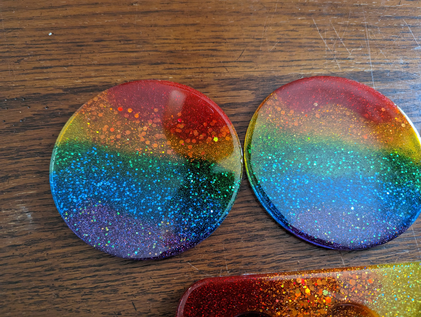 Resin Shot tray and coasters.