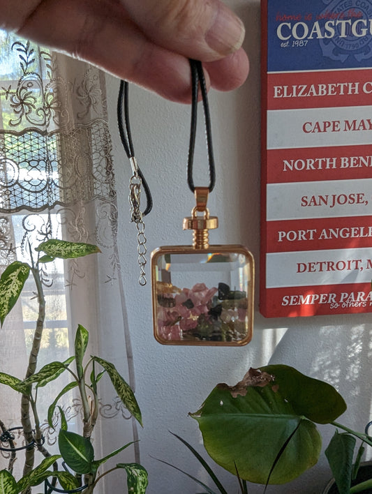 Mixed Tourmaline Bottle Necklace