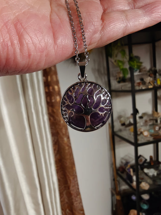 Tree of Life Necklace ( Amethyst) - WISDOM, SPIRITUALITY, CALMING