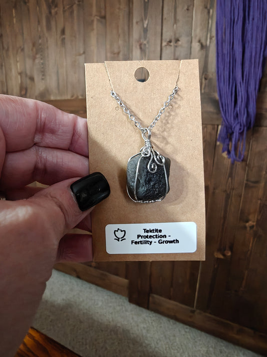 Tektite Necklace - Protection, Healing, Growth