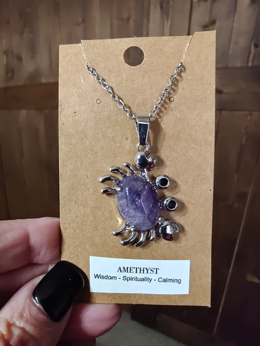 Crab (Amethyst) Necklace - WISDOM, SPIRITUALITY, CALMING
