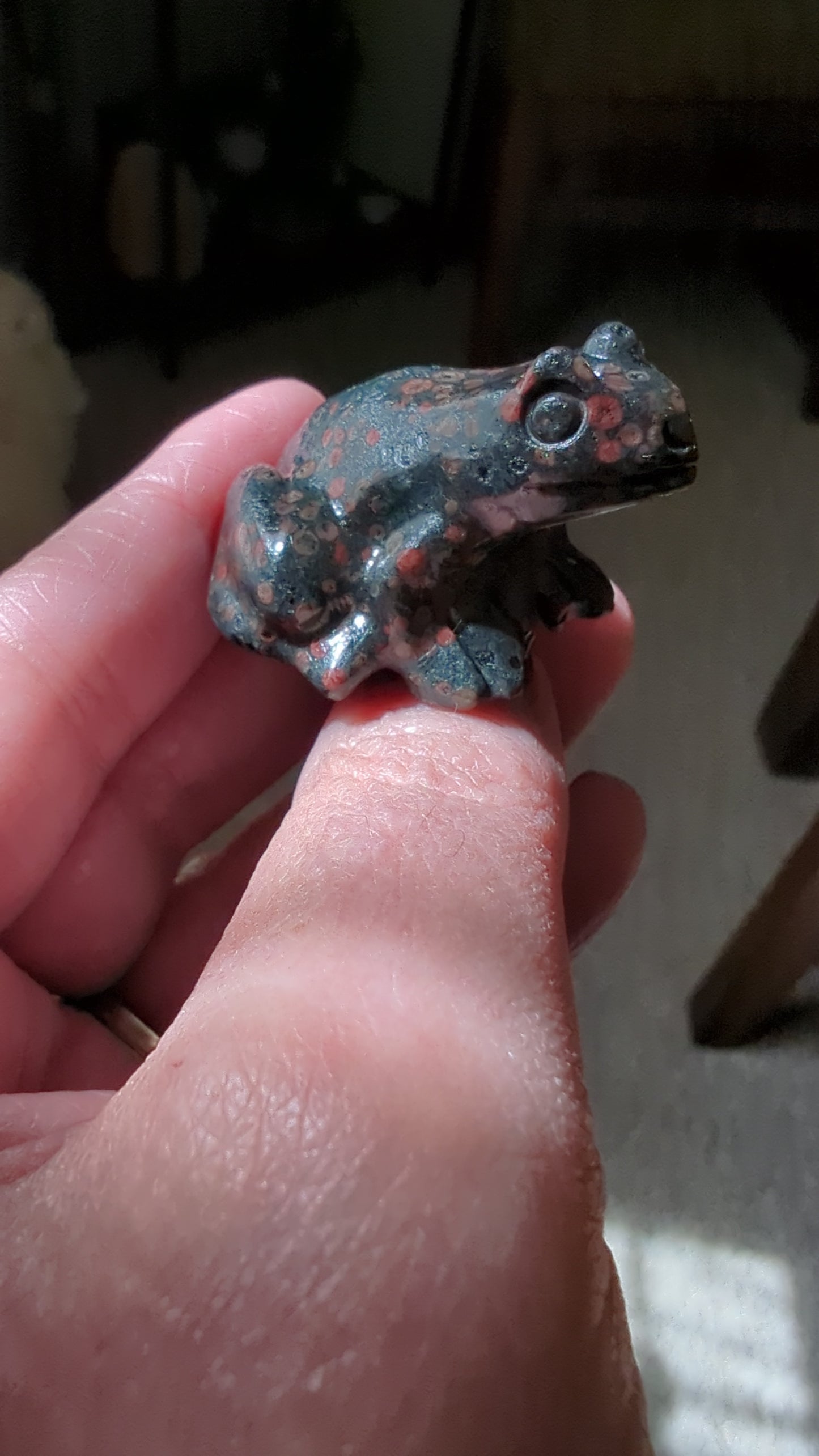 Frog (African Bloodstone) - ALIGNMENT, PURIFCATION, GOOD FORTUNE