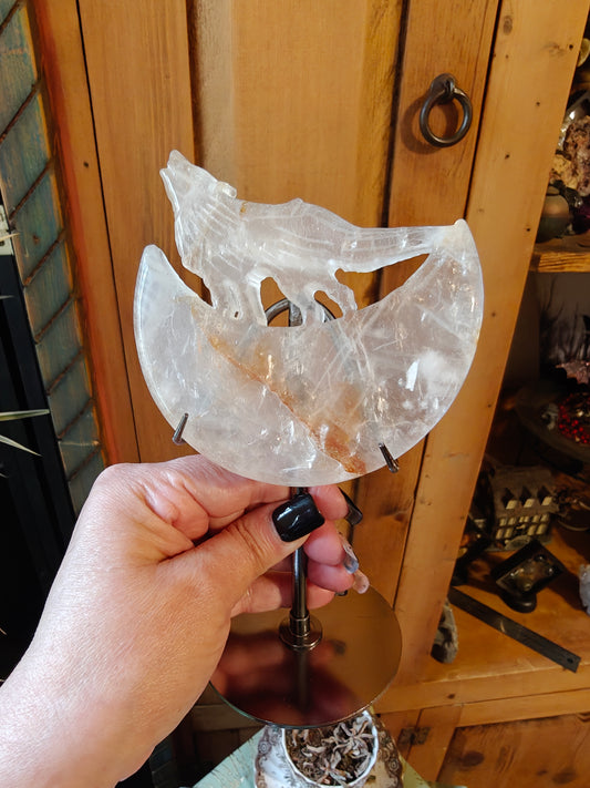 Wolf/Moon (Fire Quartz)- HEAL, FOCUS, BALANCE