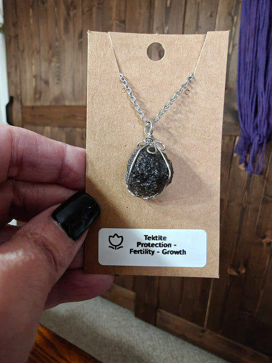 Tektite Necklace - Protection, Healing, Growth