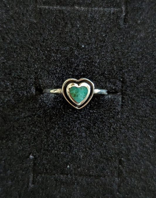 Turquoise Dainty Heart Ring - PURIFICATION, STRENTH, BALANCE