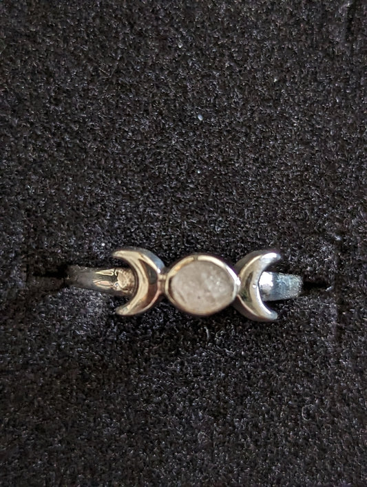 Moonstone Dainty Moon Ring -  INSPIRATION, INTUITION, BEGINNINGS